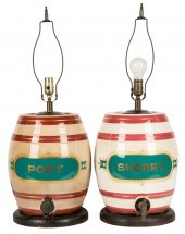 PAIR OF ENGLISH CERAMIC LIQUOR