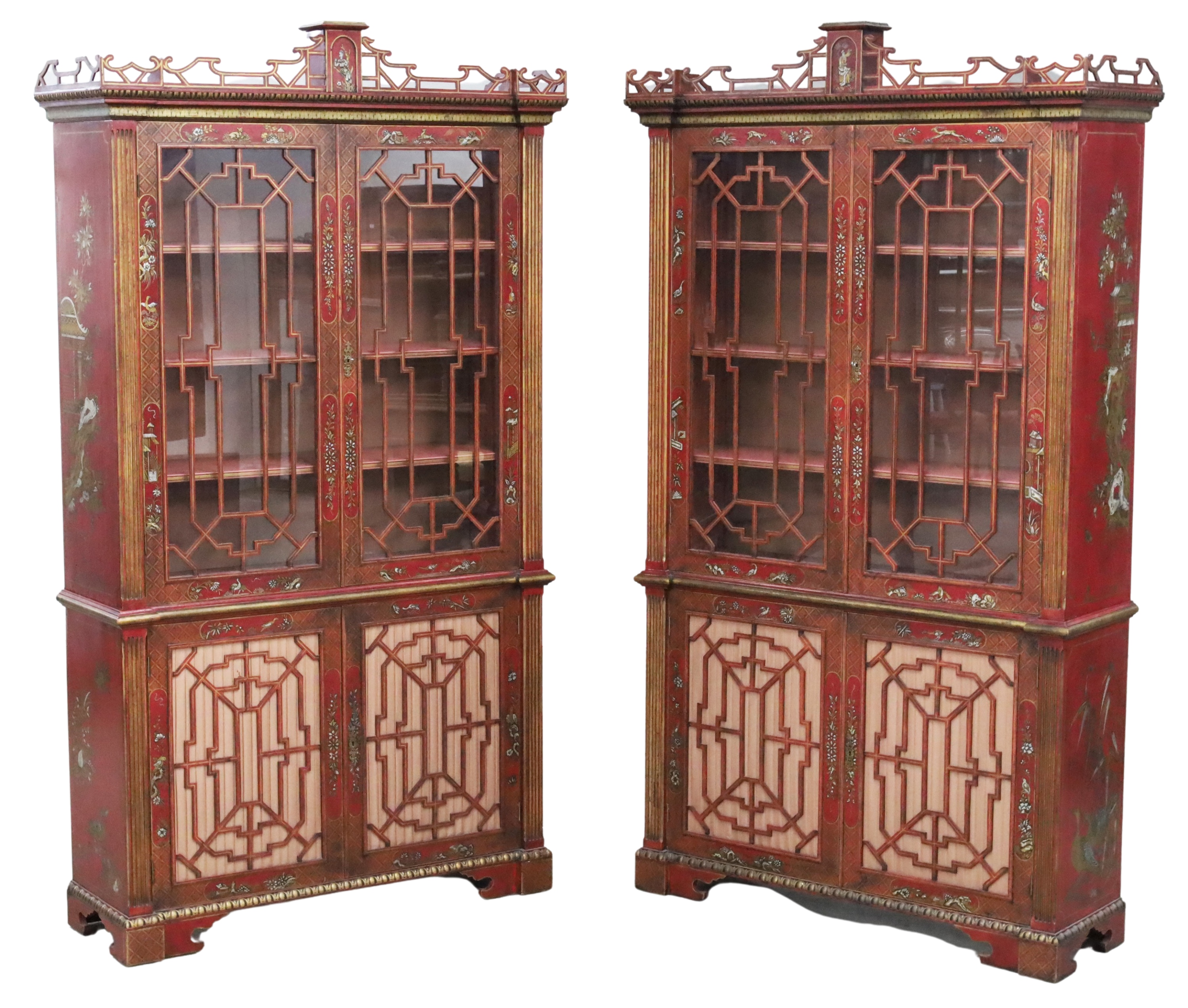 PAIR OF ENGLISH CHINOISERIE