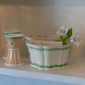 PAIR OF ENGLISH CREAMWARE BOUG