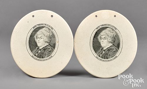 PAIR OF ENGLISH CREAMWARE