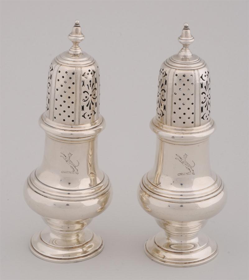 PAIR OF ENGLISH CRESTED SILVER
