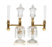 PAIR OF ENGLISH CUT CRYSTAL AR