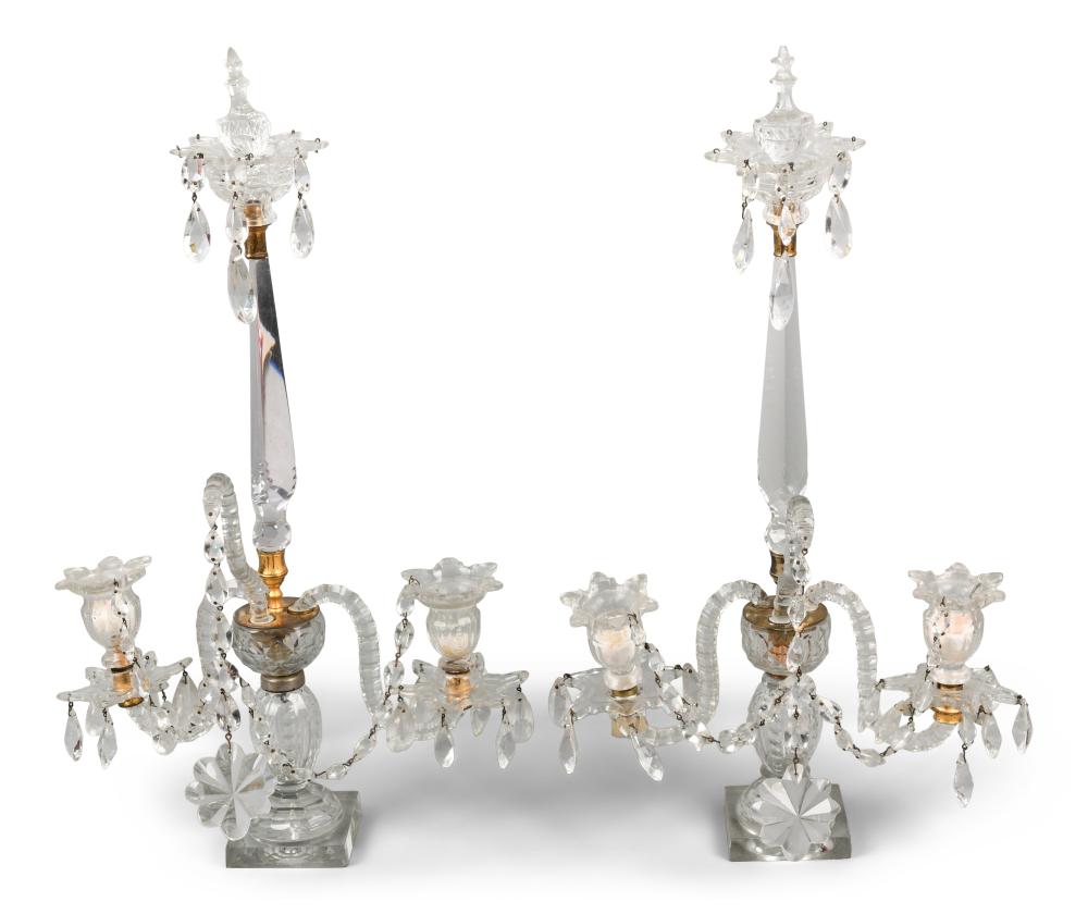 PAIR OF ENGLISH CUT GLASS