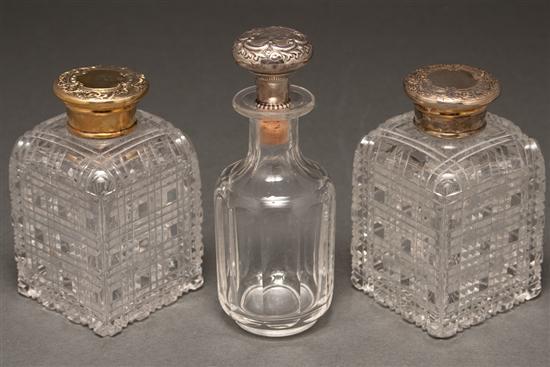 Pair of English cut glass cologne