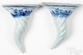 PAIR OF ENGLISH DELFTWARE WALL