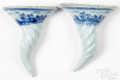 PAIR OF ENGLISH DELFTWARE WALL