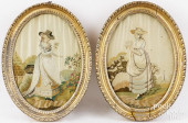PAIR OF ENGLISH EMBROIDERIES<b