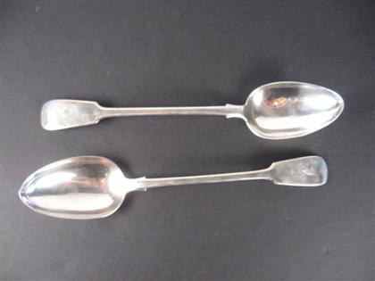 Pair of English 'fiddle' pattern