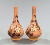 Pair of English Floral-Enamele