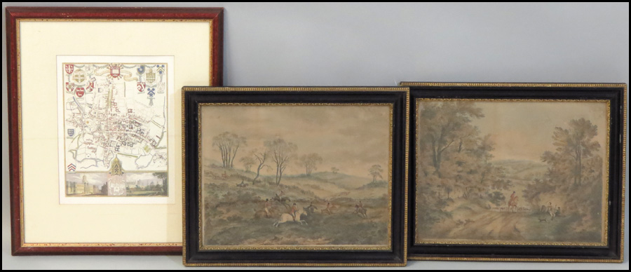 PAIR OF ENGLISH HAND COLORED