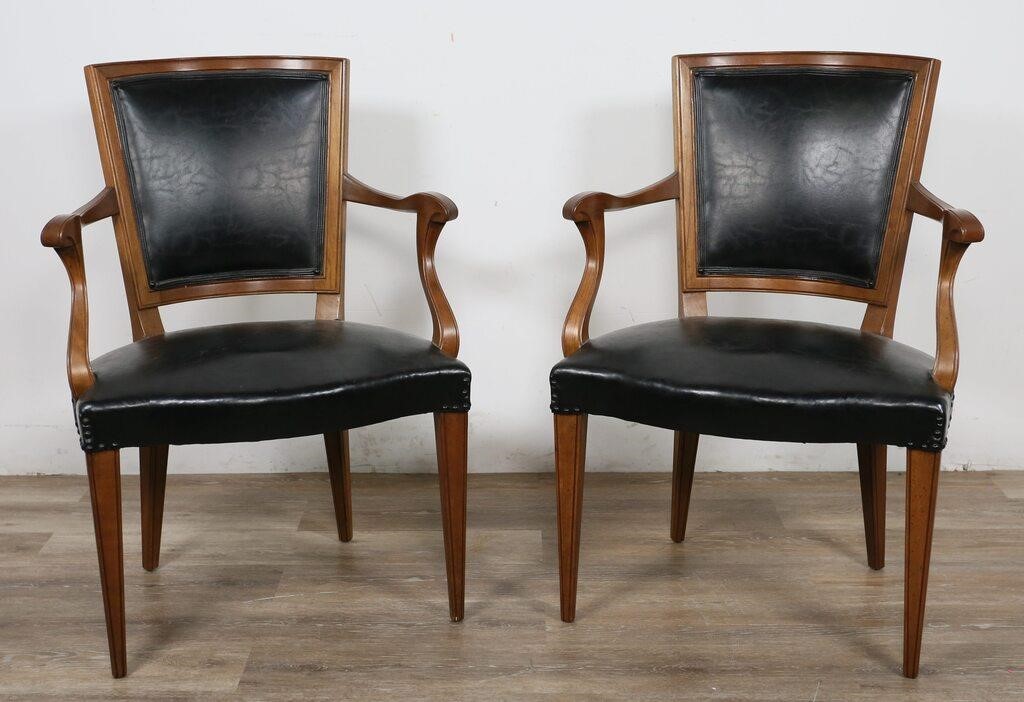 PAIR OF ENGLISH LIBRARY STYLE