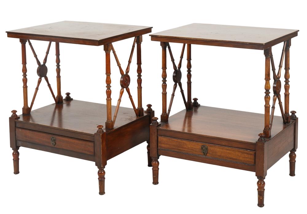 PAIR OF ENGLISH MAHOGANY END