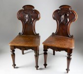 PAIR OF ENGLISH MAHOGANY HALL