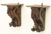 PAIR OF ENGLISH OAK CORBELS No