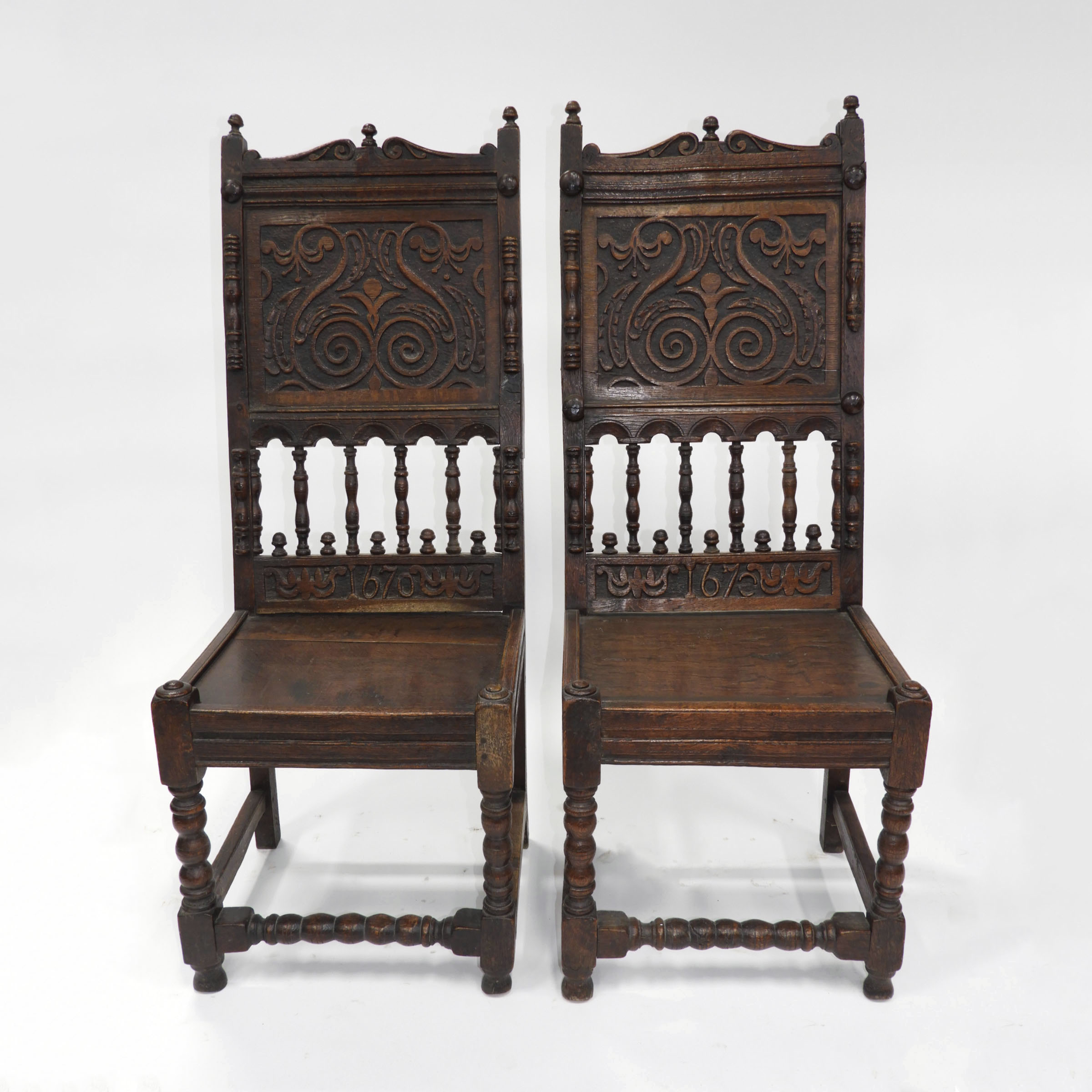 Pair of English Oak Joined