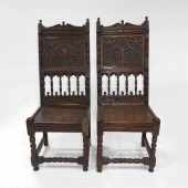 Pair of English Oak Joined Bac