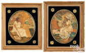 PAIR OF ENGLISH OVAL NEEDLEWOR