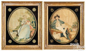 PAIR OF ENGLISH OVAL NEEDLEWOR