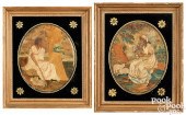 PAIR OF ENGLISH OVAL NEEDLEWOR