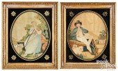 PAIR OF ENGLISH OVAL NEEDLEWOR