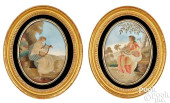 PAIR OF ENGLISH OVAL SILK NEED
