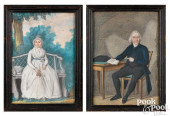 PAIR OF ENGLISH PASTEL PORTRAI