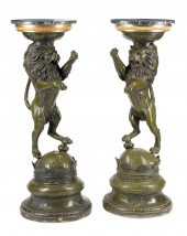 PAIR OF ENGLISH PATINATED BRON