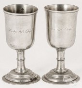 PAIR OF ENGLISH PEWTER CHALICE