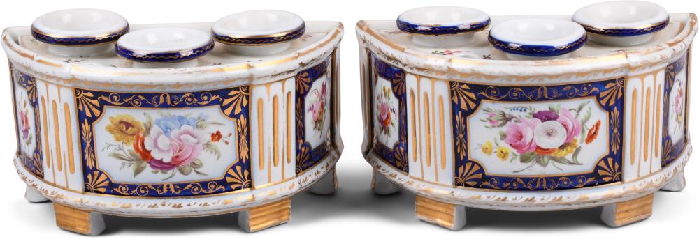 PAIR OF ENGLISH PORCELAIN BOUGH
