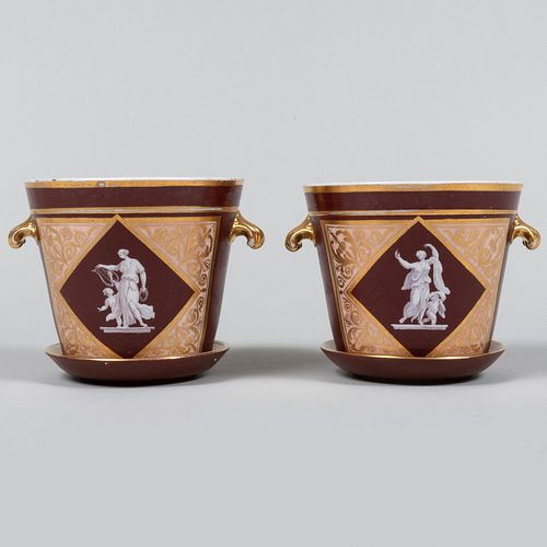 PAIR OF ENGLISH PORCELAIN CACHE