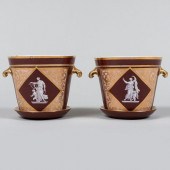 PAIR OF ENGLISH PORCELAIN CACH