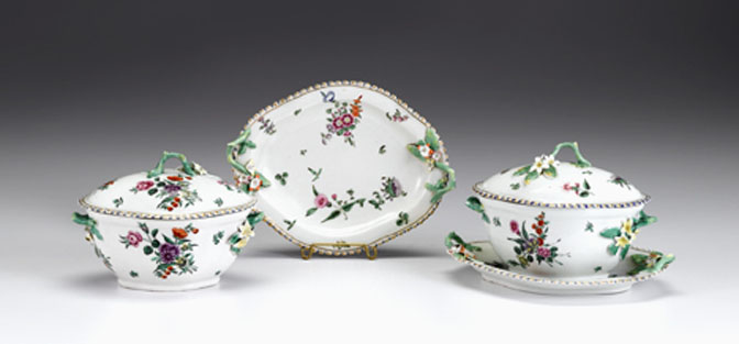 Pair of English porcelain covered