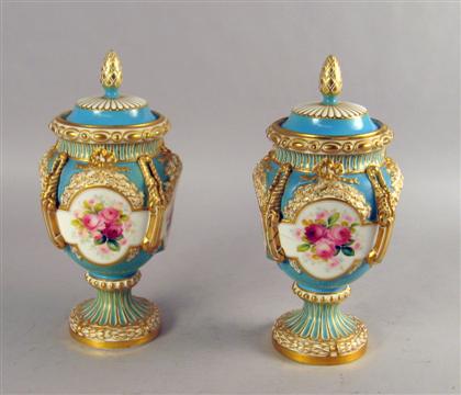 Pair of English porcelain covered