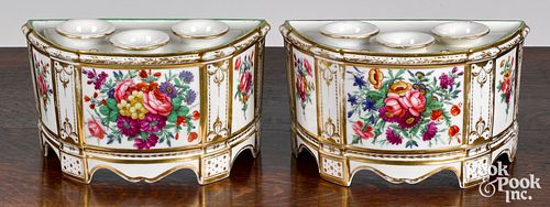 PAIR OF ENGLISH PORCELAIN CROCUS