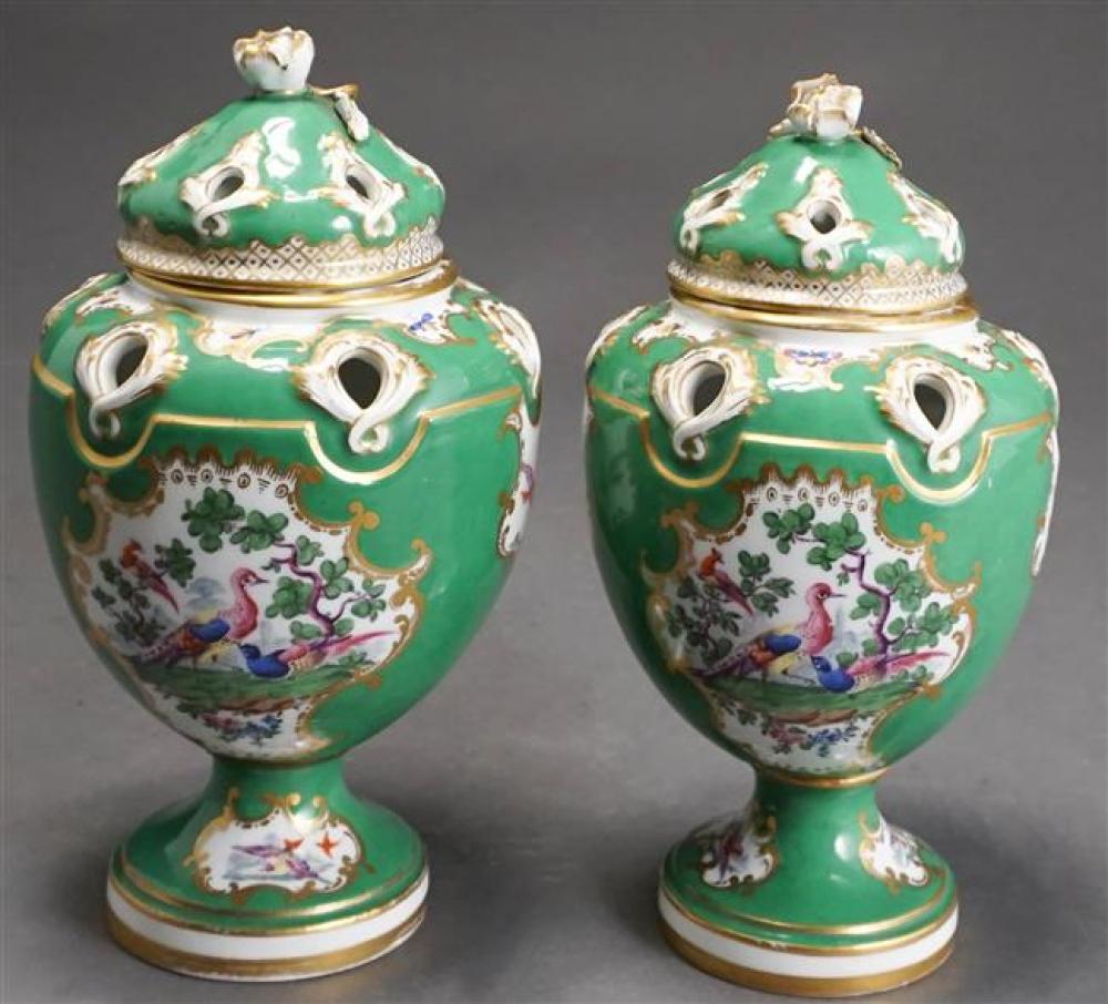 PAIR OF ENGLISH PORCELAIN FLORAL