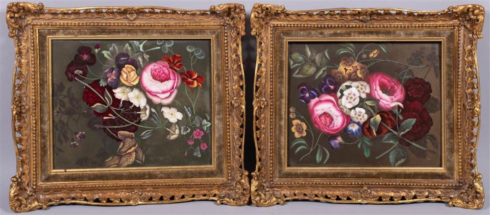 PAIR OF ENGLISH PORCELAIN FLORAL