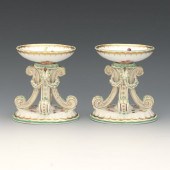 PAIR OF ENGLISH PORCELAIN TAZZ
