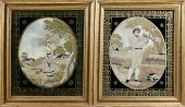 PAIR OF ENGLISH REGENCY SILK A