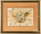 PAIR OF ENGLISH SILK EMBROIDER