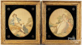 PAIR OF ENGLISH SILK EMBROIDER