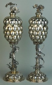 PAIR OF ENGLISH SILVER AND PAR