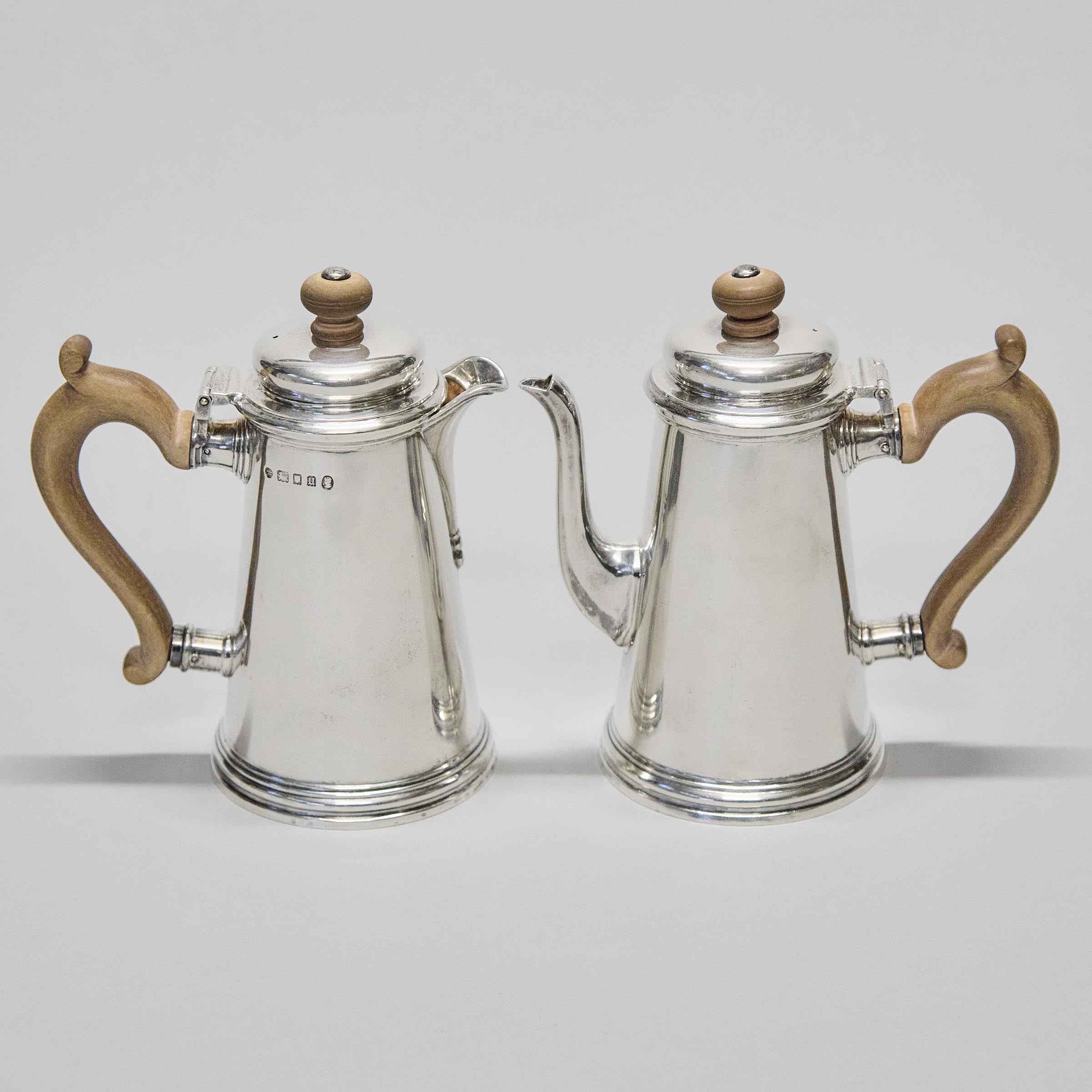 Pair of English Silver Cafe-au-Lait