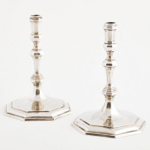 PAIR OF ENGLISH SILVER CANDELS