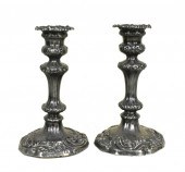PAIR OF ENGLISH SILVER CANDLES