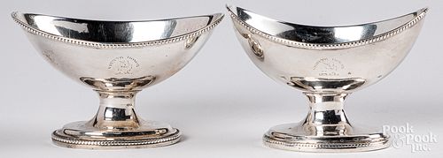 PAIR OF ENGLISH SILVER MASTER