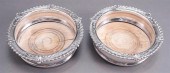 PAIR OF ENGLISH SILVER MOUNTED