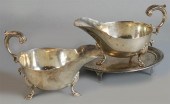 PAIR OF ENGLISH SILVER SAUCE B