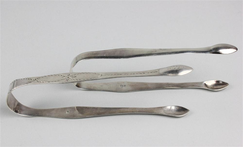 PAIR OF ENGLISH SILVER SUGAR