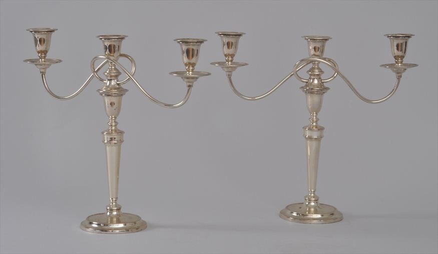 PAIR OF ENGLISH SILVERPLATE