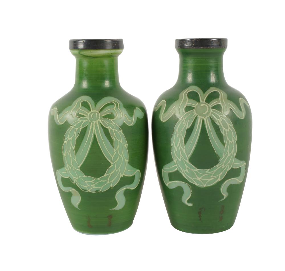 PAIR OF ENGLISH STERLING-MOUNTED
